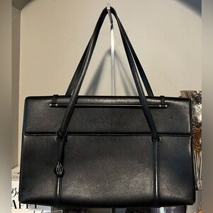 EUC Vintage Cartier black cabochon leather bag
